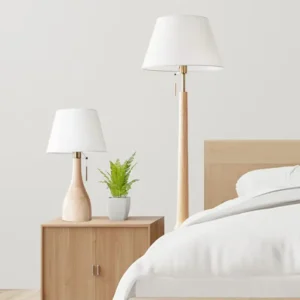 Wabi-Sabi Curved Wooden Standing Floor Lamp FL-B006 3