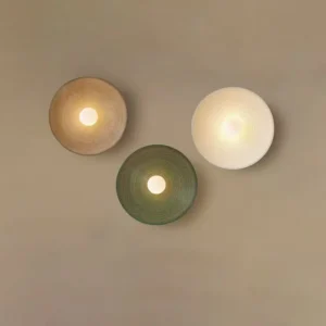 Minimalist Textured Ripple Disc Resin Disc Wall Sconce WA1022 6