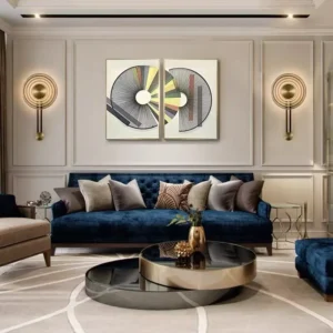 Modern Wave Amber Glass & Brass Metal LED Wall Lamp WA1023 4