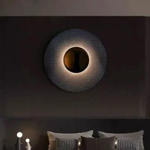 Modern Matte Black Mesh Metal LED Wall Lamp for Hotel Apartment WA1024 2