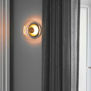 Modern Black & Gold Metal With Glass LED Wall Lamp WA1025 3