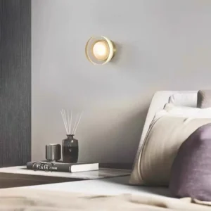 Clear Ribbed Round Acrylic Metal Base Wall Sconce WA1028 1