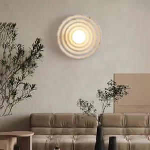 Wabi Sabi Textured Resin Round Decor Wall Sconce WA1029 2
