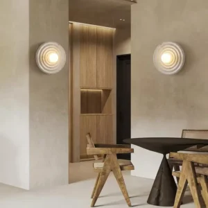Wabi Sabi Textured Resin Round Decor Wall Sconce WA1029 5