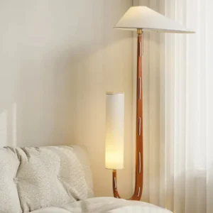 U-Shaped Dual Light Wood Floor Lamp with Tripod Base FL-B015 3