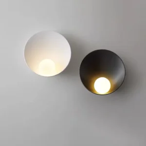 Modern Concave Round Resin & Glass Decor Wall Sconce WA1030 7