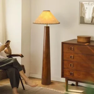 Mid Century Tall Solid Wood Standing Floor Lamp FL-B016 1