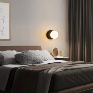 Modern Black Cement & White Glass Wall Lamp WA1031 1