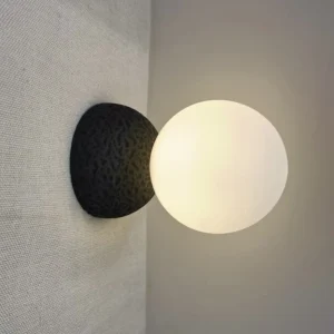 Modern Black Cement & White Glass Wall Lamp WA1031 3