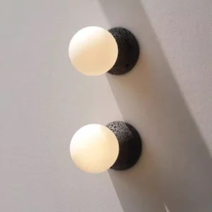 Modern Black Cement & White Glass Wall Lamp WA1031 4