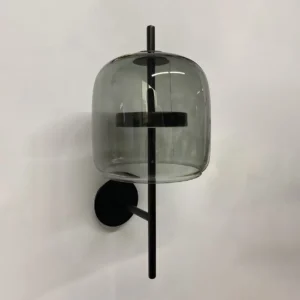 Modern Glass Shade & Metal Vertical Rod Wall Sconce WA1032 3