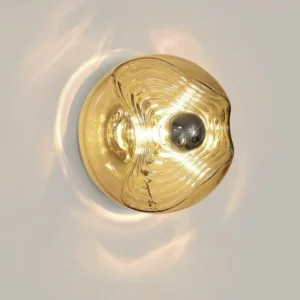 Handmade Swirl Twist Amber Glass Decor Wall Sconce WA1033 2