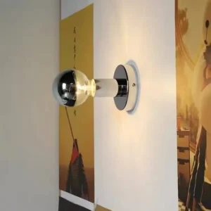 Modern Polished Chrome Round Base Wall Sconce WA1034 4