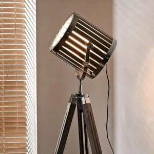 Industrial Vintage Wood Tripod Floor Lamp FL-B021 1