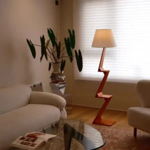 Geometric Z-Shaped Solid Wood Standing Floor Lamp FL-B023 2