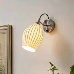 Sand nickel Adjustable Vertical Ribbed Ceramic Wall Lamp WA1045 1