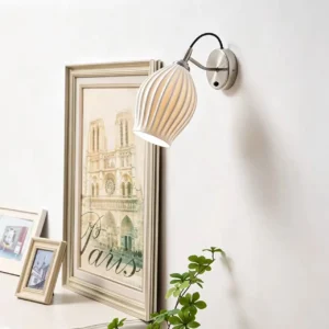 Sand nickel Adjustable Vertical Ribbed Ceramic Wall Lamp WA1045 3