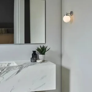 Modern Chrome metal& Opal Globe Glass Decor Wall Sconce WA1046 3