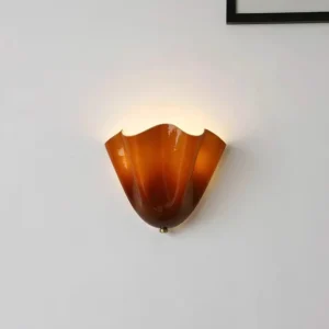 Art Deco Fluted Wavy Tulip Glass Wall Lamp WA1049 6