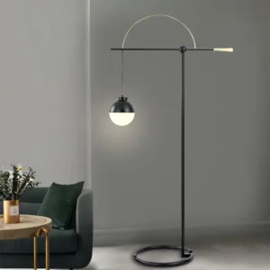 Italian Minimal Balance Metal & Glass Sculpture Floor Lamp FL-A005 2