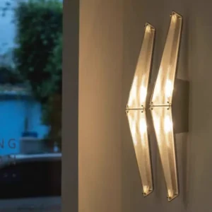 Double Vertical Tapered Textured Glass Decor Wall Sconce WA1053 1