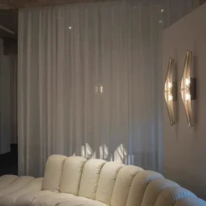 Double Vertical Tapered Textured Glass Decor Wall Sconce WA1053 2