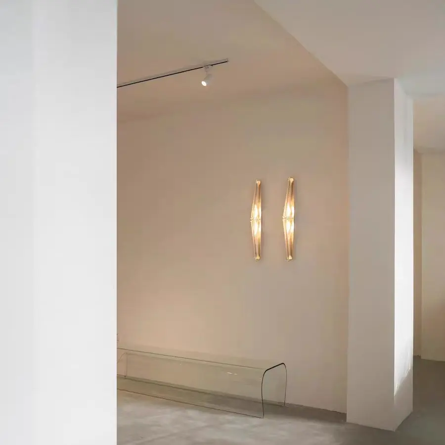 Double Vertical Tapered Textured Glass Decor Wall Sconce WA1053 3