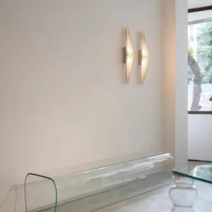 Double Vertical Tapered Textured Glass Decor Wall Sconce WA1053 4
