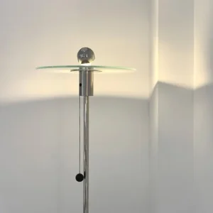 Italian Minimal Thin Vertical Floor Lamp Metal Flat Disc Shade FL-A010 4