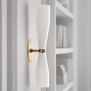 Simple Symmetric Double Fluted Opal Glass Wall Lamp WA1056 2
