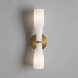 Simple Symmetric Double Fluted Opal Glass Wall Lamp WA1056 4