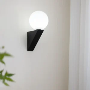 Minimalist Geometric Triangular Block White Globe Wall Lamp WA1057 3