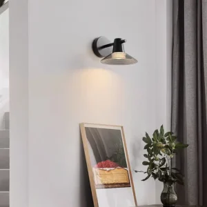 Minimalist Ribbed Conical Glass Metal Decor Wall Sconce WA1058 2