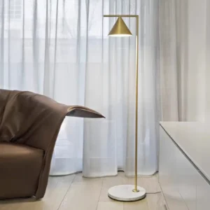 Modern Metal Cantilever Floor Lamp with Marble Base& Cone Shade FL-A013 3
