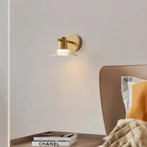 Minimalist Ribbed Conical Glass Metal Decor Wall Sconce WA1058 4