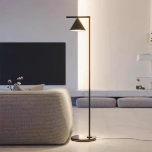 Modern Metal Cantilever Floor Lamp with Marble Base& Cone Shade FL-A013 4
