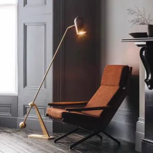 Modern Brass Counterbalance Balance Floor Lamp Adjustable Arm Cylinder Shade FL-A019 1
