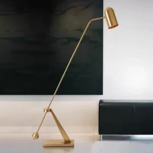 Modern Brass Counterbalance Balance Floor Lamp Adjustable Arm Cylinder Shade FL-A019 2