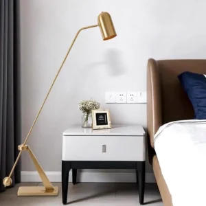 Modern Brass Counterbalance Balance Floor Lamp Adjustable Arm Cylinder Shade FL-A019 3