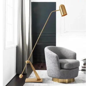 Modern Brass Counterbalance Balance Floor Lamp Adjustable Arm Cylinder Shade FL-A019 4