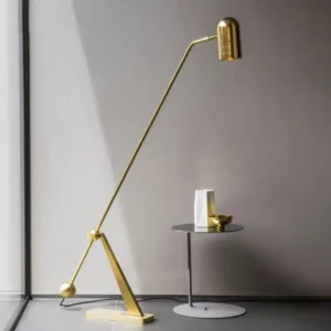 Modern Brass Counterbalance Balance Floor Lamp Adjustable Arm Cylinder Shade FL-A019 5