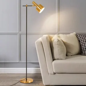 Modern Black & Brass Cantilever Floor Lamp with Rotatable Brass Tube Shade FL-A020 2