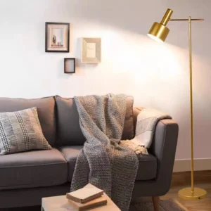 Modern Black & Brass Cantilever Floor Lamp with Rotatable Brass Tube Shade FL-A020 4