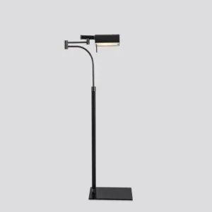 Multi-Joint Swing Arm Floor Lamp Black Rectangular Task Reading Light FL-A022 4