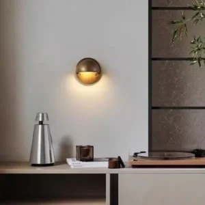 Minimalist Brass Metal Round Indoor Wall Lamp WA1068 1