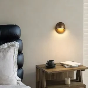 Minimalist Brass Metal Round Indoor Wall Lamp WA1068 2