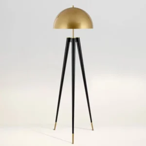 Modern Black & Brass Tripod Floor Lamp with Mushroom Dome Shade FL-A025 2