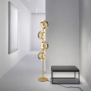Modern Decorative Vertical Four Round Disc Brass Floor Lamp FL-A026 1