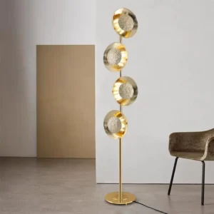 Modern Decorative Vertical Four Round Disc Brass Floor Lamp FL-A026 3