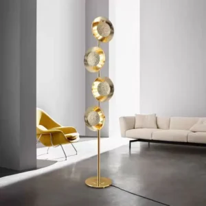 Modern Decorative Vertical Four Round Disc Brass Floor Lamp FL-A026 4